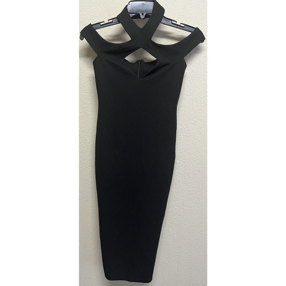 NOOKIE Black Hollywood Crepe Midi Dress Size Small NEW - Picture 10 of 11